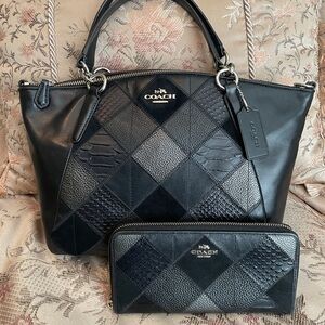 Coach Metallicc patchwork Kelsey and wallet